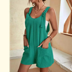 Women Wide Leg Overalls Casual Adjustable Strap Sleevelss Double Pocket Jumpsuits Sexy Loose Basic Daily Rompers OUFY-308