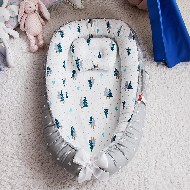 Infant Newborn Baby Lounger Portable Baby Nest Bed for Girls Boys Cotton Crib Toddler Bed Baby Nursery Carrycot Co Sleeper Bed