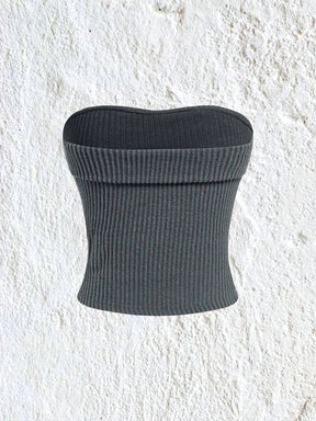 Women Rib-knit Tube Top Summer 2024 Y2K Clothes Grunge Punk Solid Strapless Sleeveless Slim Fit Crop Top Tank Tee Streetwear