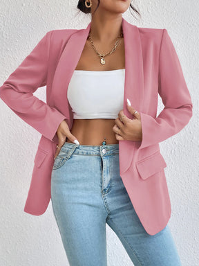 Chic Rose Red Blazers for Women Spring 2023 Casual Coats Black Women's Jacket Suit Basic Slim Summer Blazer Women Jacket Office