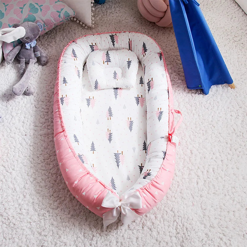 Infant Newborn Baby Lounger Portable Baby Nest Bed for Girls Boys Cotton Crib Toddler Bed Baby Nursery Carrycot Co Sleeper Bed