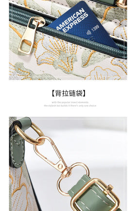 New Women's bags 2025 fashion trend design stripe hit color handbag shoulder bag messenger bag Korean style bag