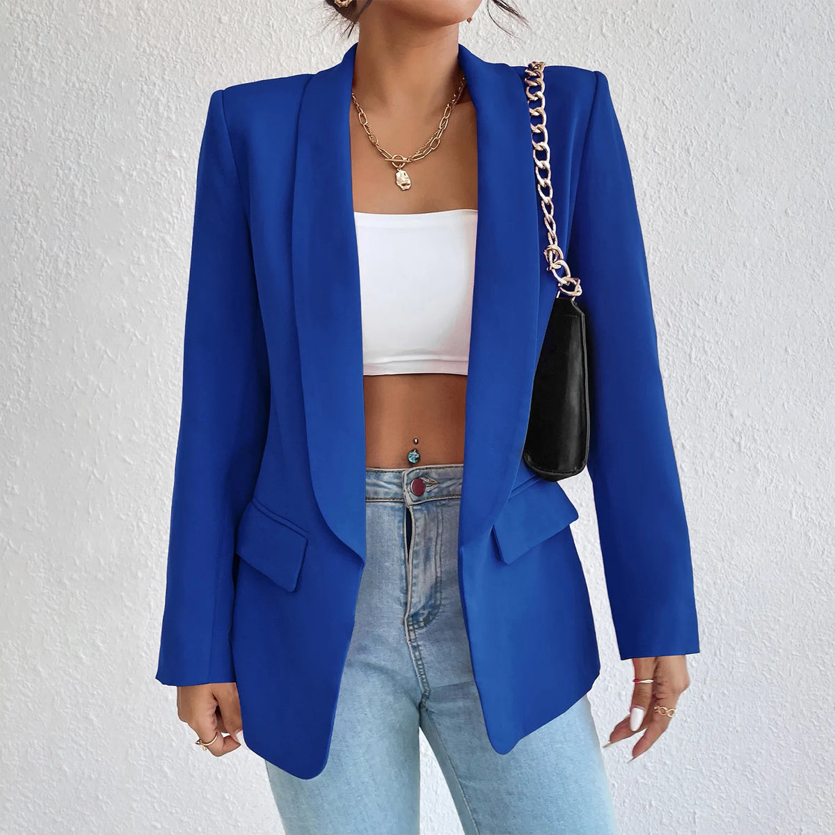 Chic Rose Red Blazers for Women Spring 2023 Casual Coats Black Women's Jacket Suit Basic Slim Summer Blazer Women Jacket Office