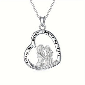2025 New Fashion Mother And Daughter Heart Pendant Necklace For Mom Mama Jewelry Birthday Gifts