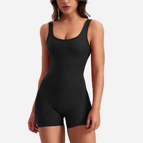 High Waist Rompers Women's Yoga Rompers Breathable U Neck Sleeveless Gym Wear with Tummy Control Butt Lifting Features Women