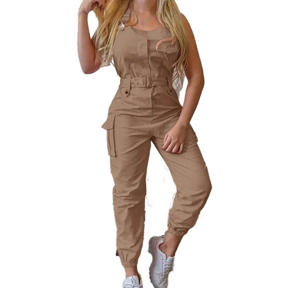 Women Romper 5 Colors Women Jumpsuit Women Sleeveless Slim Halter Jumpsuit Romper Casual Backless Pockets Overalls Playsuit