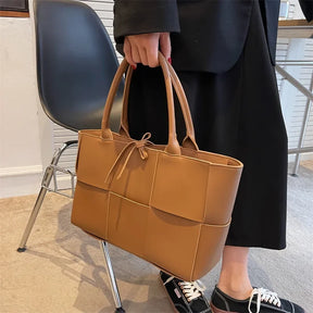 Large Weave Tote Bags For Women Large Capacity Designer Luxury 2024 New Trendy Shopping Korean Version Handbag Retro Travel