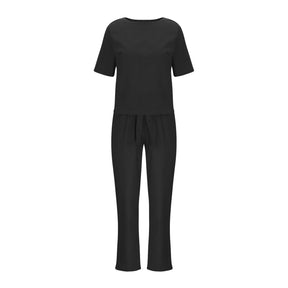 Women's Pullover Shirt And Pants Two-piece Set 2024 Women's Cotton And Linen Summer Suit Short Sleeved O-neck Outfit Pants