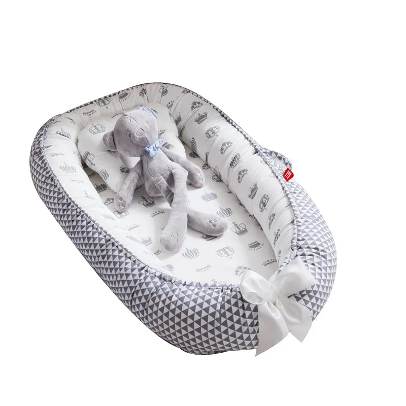 Infant Newborn Baby Lounger Portable Baby Nest Bed for Girls Boys Cotton Crib Toddler Bed Baby Nursery Carrycot Co Sleeper Bed