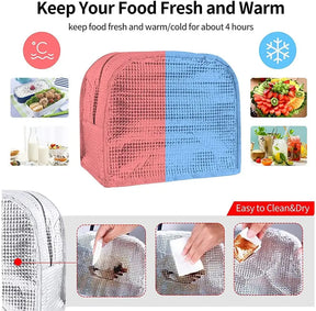 Thermal Food Picnic Lunch Box Insulated School Child Tote Lunch Bags for Work Cute Gold Letter Pattern Cooler Bag for Women