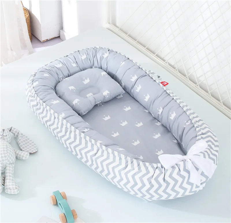 Infant Newborn Baby Lounger Portable Baby Nest Bed for Girls Boys Cotton Crib Toddler Bed Baby Nursery Carrycot Co Sleeper Bed