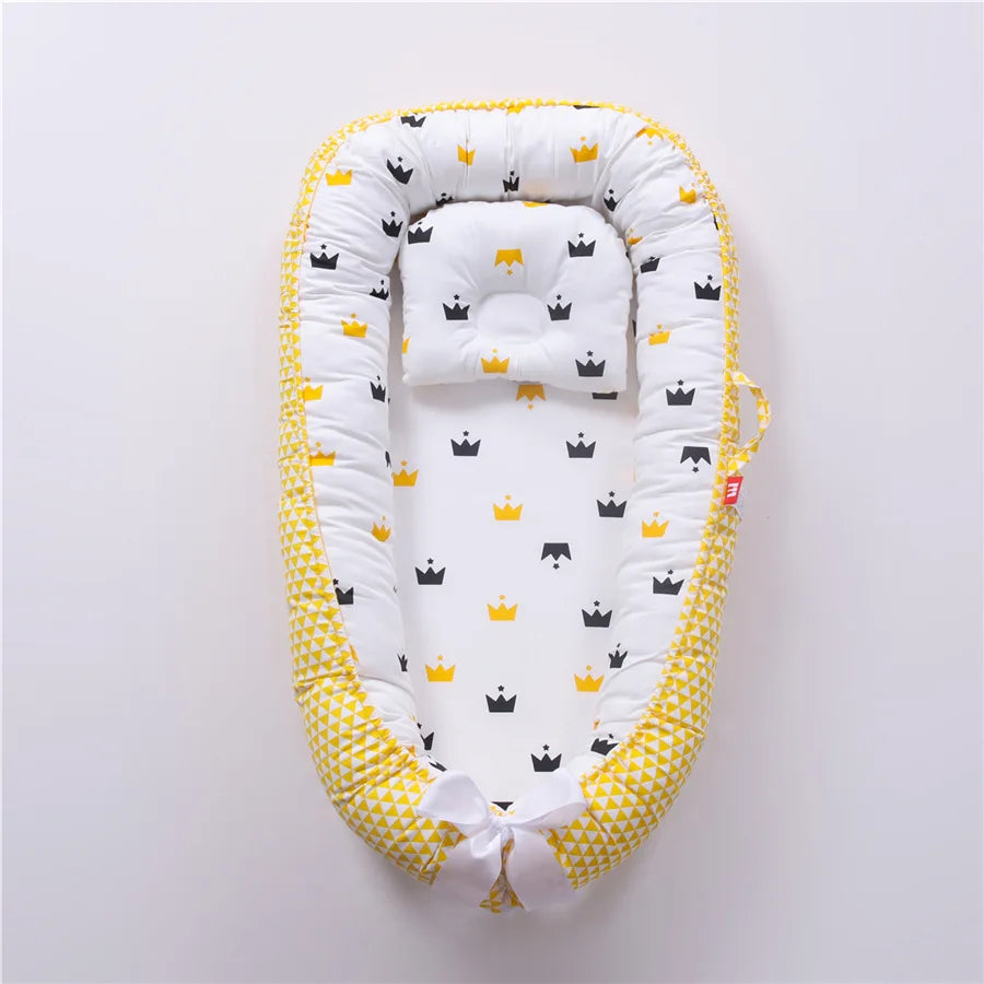 Infant Newborn Baby Lounger Portable Baby Nest Bed for Girls Boys Cotton Crib Toddler Bed Baby Nursery Carrycot Co Sleeper Bed