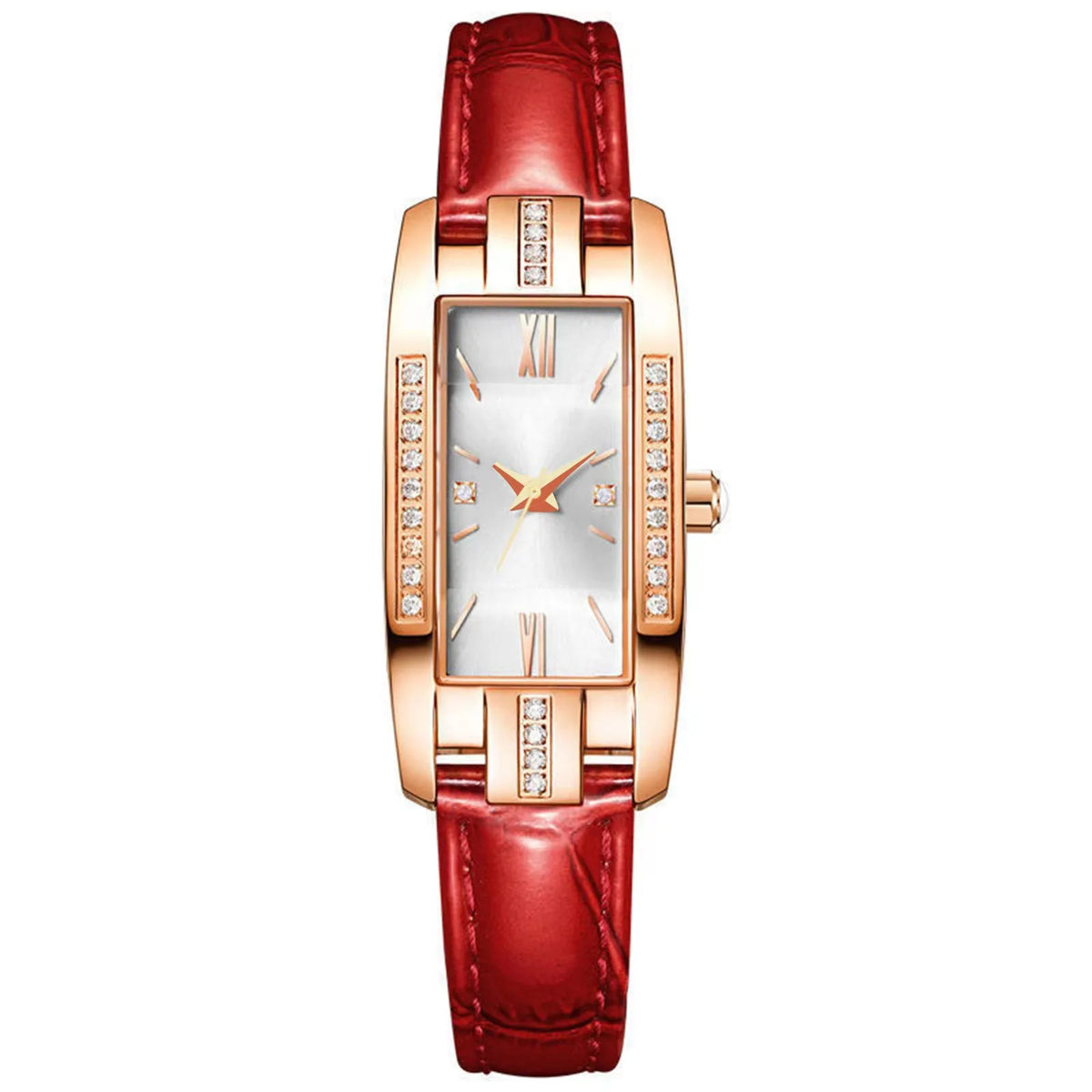 WOKAI high quality fashion luxury Full diamond Pigeon Egg Diamond Lady quartz belt Watch Girl student PROM clock vintage
