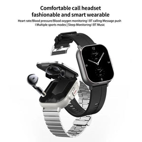 D8 Pro Smart Watch Large Screen With Earbuds TWS 2 In 1 Wireless Bluetooth Noise Earphones NFC Headset Music Sports Smartwatch