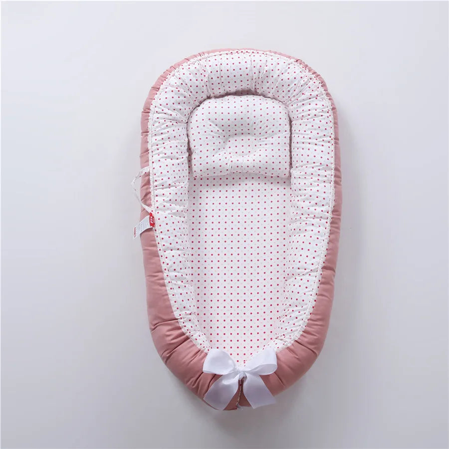 Infant Newborn Baby Lounger Portable Baby Nest Bed for Girls Boys Cotton Crib Toddler Bed Baby Nursery Carrycot Co Sleeper Bed