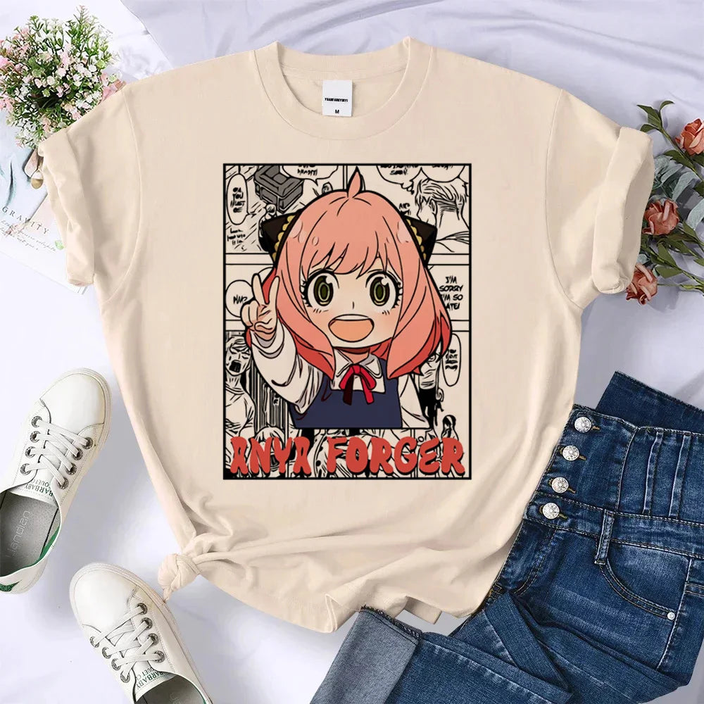 Anya tshirt women Japanese graphic tee t shirt female harajuku clothing