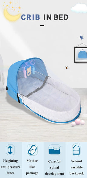 Portable Baby Bed Infant Travel Crib Multi-function Bebe Bed Newborn Crib with Mosquito Net Baby Travel Cot Cribs for Baby Nest