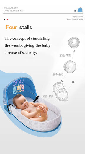 Portable Baby Bed Infant Travel Crib Multi-function Bebe Bed Newborn Crib with Mosquito Net Baby Travel Cot Cribs for Baby Nest