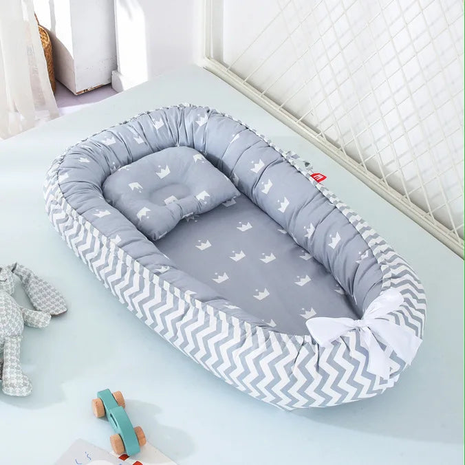 Infant Newborn Baby Lounger Portable Baby Nest Bed for Girls Boys Cotton Crib Toddler Bed Baby Nursery Carrycot Co Sleeper Bed
