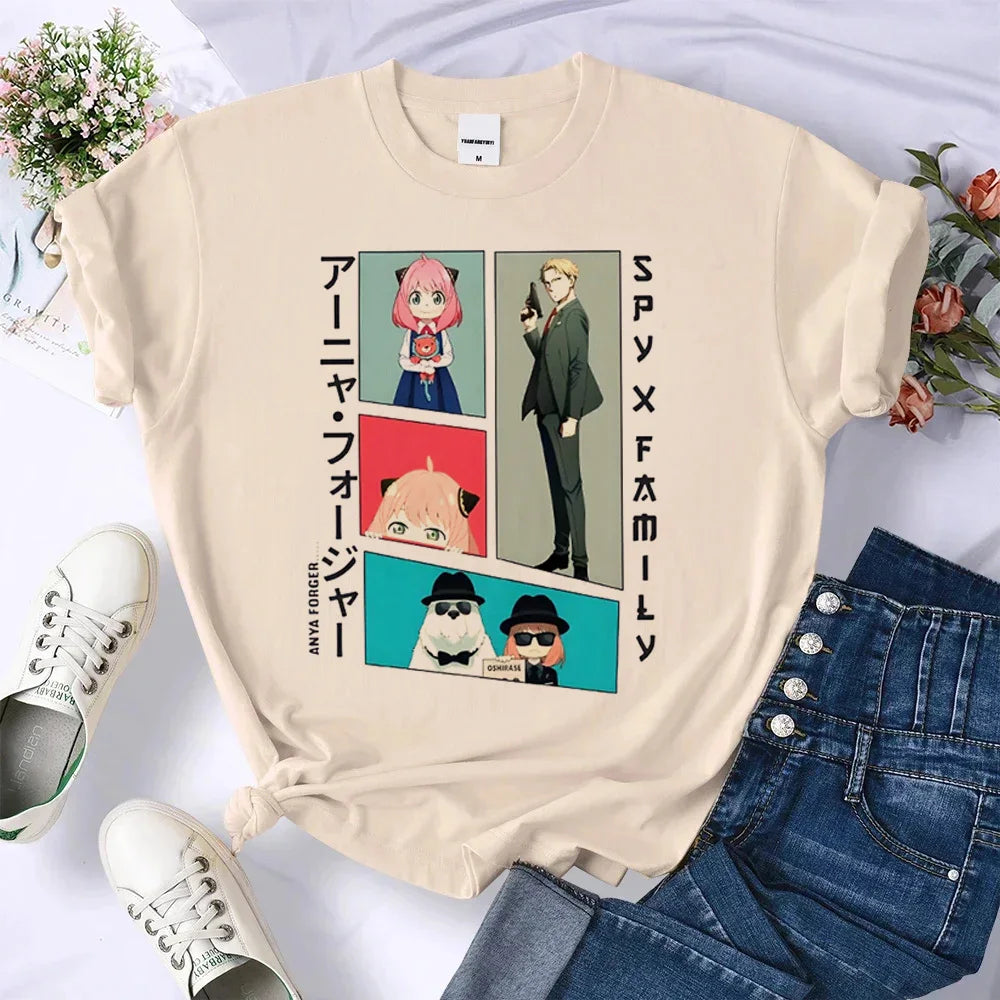 Anya tshirt women Japanese graphic tee t shirt female harajuku clothing