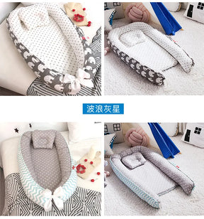 Infant Newborn Baby Lounger Portable Baby Nest Bed for Girls Boys Cotton Crib Toddler Bed Baby Nursery Carrycot Co Sleeper Bed