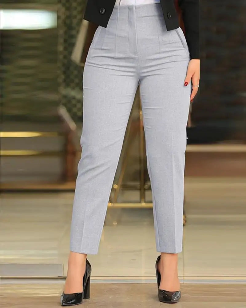 Women Office Wear High Waist Pants for Women Formal Pants Office Outfits Pencil Trousers Ladies Pants 11 Color Options OUFY-003