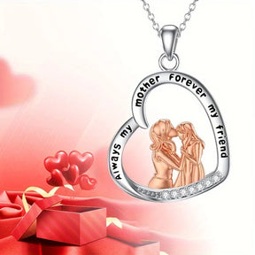 2025 New Fashion Mother And Daughter Heart Pendant Necklace For Mom Mama Jewelry Birthday Gifts