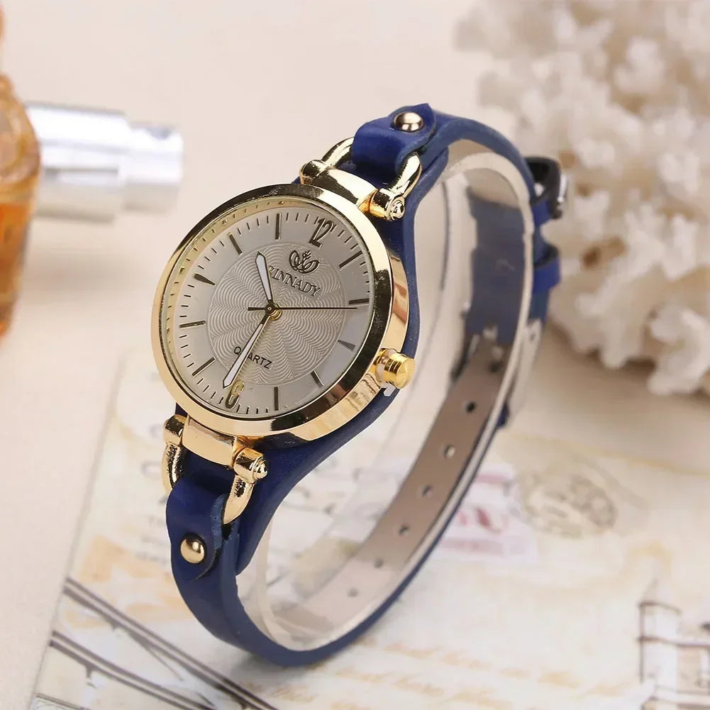Simple Women Watch Luxury Design Leather Watch Ladies Quartz Wristwatch Solid Color Fashion Women Gift Watch Relojes Para Mujer