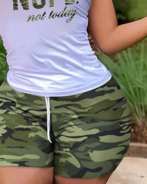 Women's T-shirt+Hot Pants Two Piece Set 2025 Summer  Fashion Casual Printing Quick Drying Sports Fitness Top Shorts Female Suit