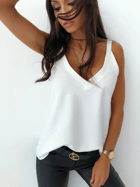 Women V Neck Sleeveless Slim Loose Vests Summer Female Solid Color Beach Tank Tops HY-W190683