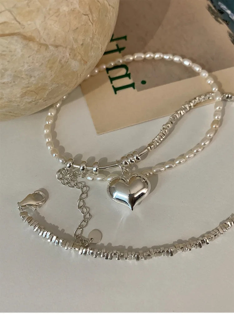 Popular 925 Sterling Silver Fashion Pearl Necklace For Women Fine Jewelry Wedding Party Birthday Gift