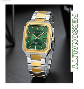 CURREN NEW Rectangular Business Watches for Men 2023 Fashion Brand Quartz Stainless Steel Band Wristwatch Male Clock 8457