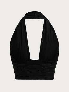 Sexy Solid Backless Crop Halter Top Women Summer 2024 Y2K Clothes Grunge High Street Style Club Sleeveless Cami Top Streetwear