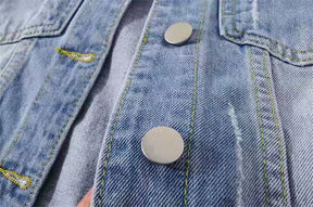 2024 New Women Spring Autumn Denim Jacket Tops Pink Color Solid Short Multicolor Feminino Three Quarter Sleeve Jean Jacket