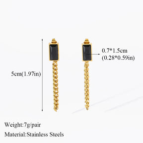EILIECK 316L Stainless Steel Black Crystal Zircon Necklace Bracelet Earrings For Women New Trend Gift Waterproof Jewelry Set
