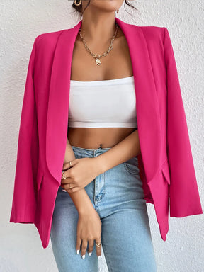 Chic Rose Red Blazers for Women Spring 2023 Casual Coats Black Women's Jacket Suit Basic Slim Summer Blazer Women Jacket Office