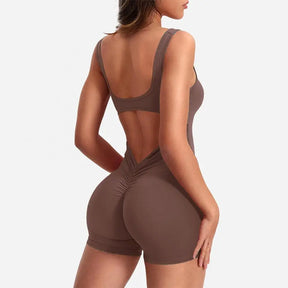 High Waist Rompers Women's Yoga Rompers Breathable U Neck Sleeveless Gym Wear with Tummy Control Butt Lifting Features Women