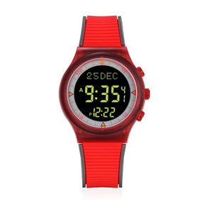 Muslim Azan Watch for Prayer with Qibla Compass Adhan Alarm Hijri Islamic Al Harameen Fajr Time Wristwatch Multi Languages