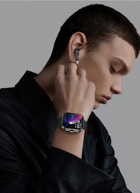 D8 Pro Smart Watch Large Screen With Earbuds TWS 2 In 1 Wireless Bluetooth Noise Earphones NFC Headset Music Sports Smartwatch