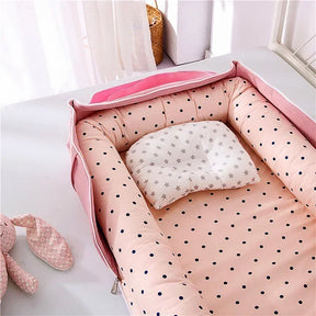 New Infant Cotton Cradle Crib Newborn Basket Bassinet Newborn Bed Portable Baby Nest for Boys Girls Travel Bag Cot Cushion Gift