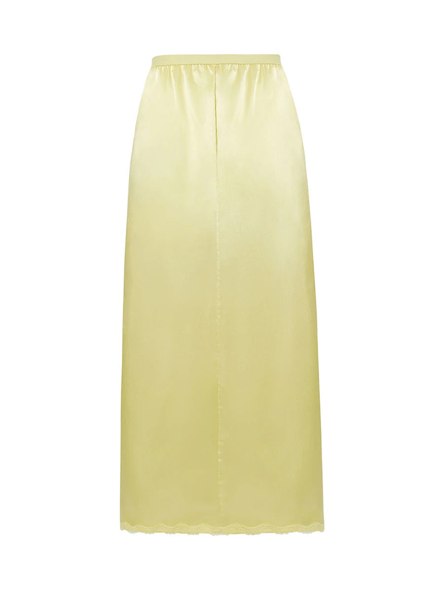 2024 New Women´s Half Slip Underskirt, Solid Color Elastic Waist Inner Lining for Midi Skirt, Long Underskirt for Ladies