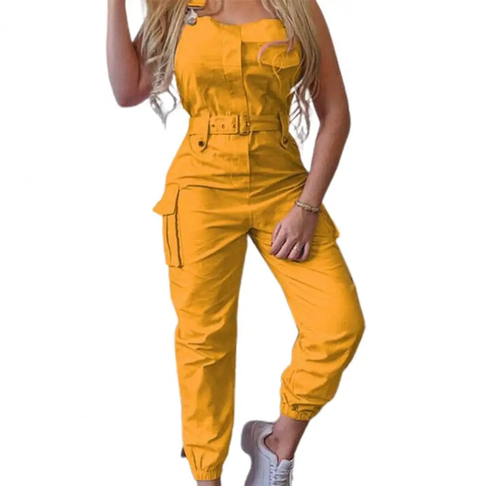 European and American Suspender Women Jumpsuit Fashion Women Loose Strap Jumpsuit Ankle Tied Harem Trousers Casual Playsuits
