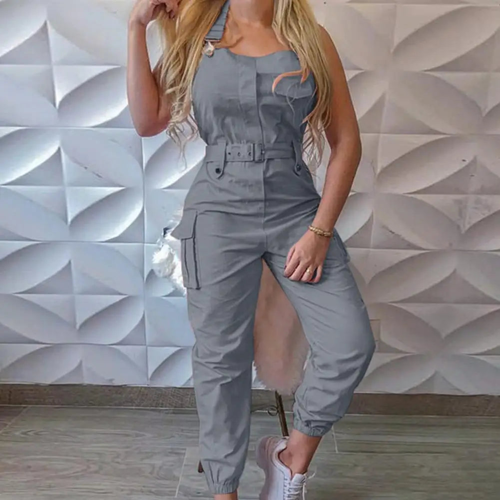 European and American Suspender Women Jumpsuit Fashion Women Loose Strap Jumpsuit Ankle Tied Harem Trousers Casual Playsuits