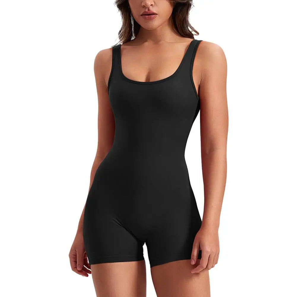 High Waist Rompers Women's Yoga Rompers Breathable U Neck Sleeveless Gym Wear with Tummy Control Butt Lifting Features Women