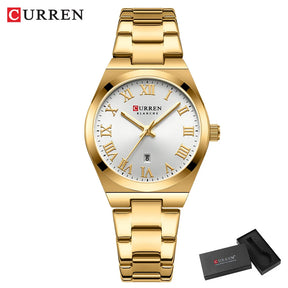 CURREN Women Watches Fashion Gold Stainless Stain Steel Ladies Watch Waterproof Quarzt Wristwatch Romatic Girlfriend Gift