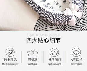 Infant Newborn Baby Lounger Portable Baby Nest Bed for Girls Boys Cotton Crib Toddler Bed Baby Nursery Carrycot Co Sleeper Bed